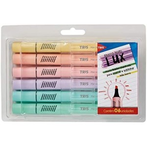 Marca Texto Lux - Pastel - Cart C/6 Cores