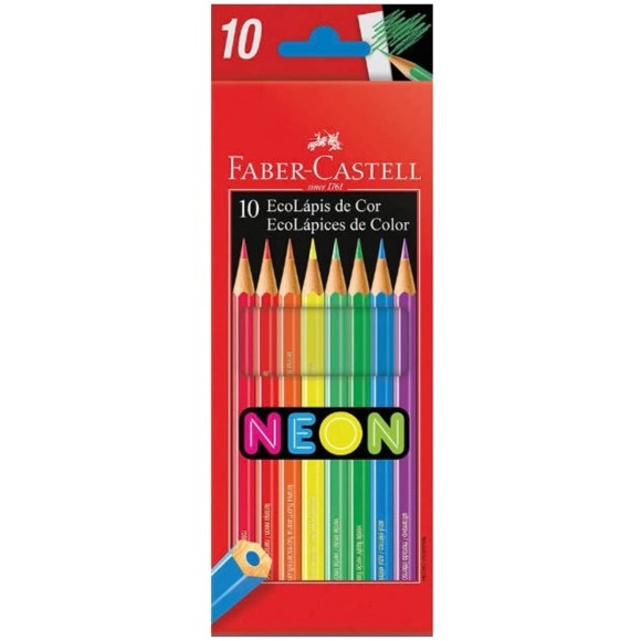 Lápis de Cor EcoLápis Neon 10 Cores Faber-Castell