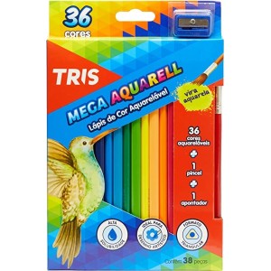Lapis De Cor Aquarelavel 36 Cores+1 Apontador +1 Pincel