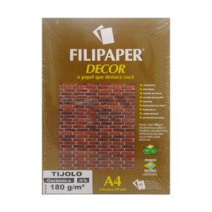 Papel Decor A4 Tijolo Cerâmica 180g/m² 20 Folhas