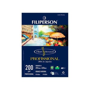 Bloco de Papel Profissional Filiperson A3 200g com 20 Folhas