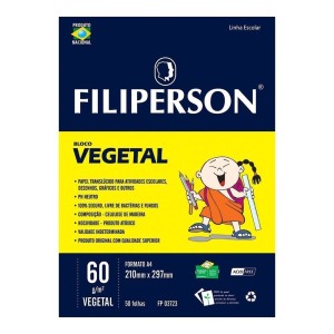 Papel Vegetal A4 60G 50 Folhas Filiperson