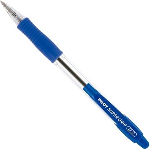 Caneta Esferográfica Pilot Super Grip Retrátil 0.7 Fina Azul