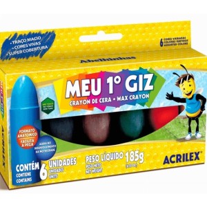 Giz Meu 1° Giz De Cera 6 Cores Acrilex