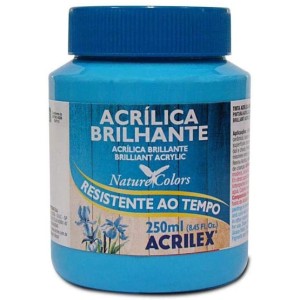 Tinta Acrílica Brilhante Acrilex 250 ml Azul Celeste