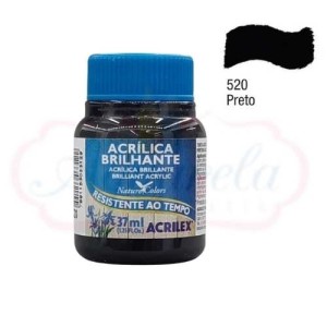 Tinta Acrílica Brilhante Acrilex 250 ml Preto