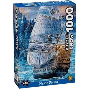 Puzzle 1000 Navio Pirata Quebra Cabeça Grow