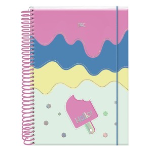 Caderno Colegial Hello 10 Matérias com 160 Folhas Decoradas DAC 4061