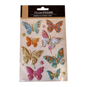 Adesivo Borboletas Coloridas em Relevo Mania de Sticker