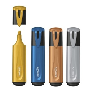 Caneta Marca Texto Glitter Metal Estojo com 4 Cores Maped