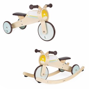 Andador de Equilíbrio 2 em 1 Triciclo e Balanço em Madeira Mod. J03284 Janod Maped