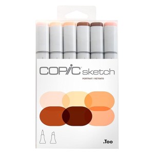 Marcador Portrait Estojo 6 Cores Copic Sketch