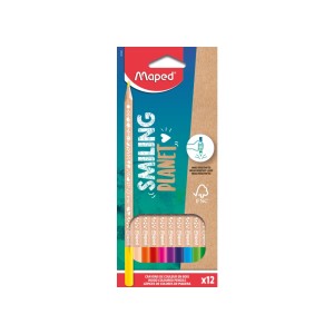 Lápis de Cor Smiling Planet 12 Cores FSC 100% Maped