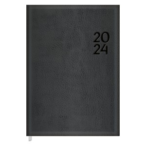 Agenda Executiva Diária Costurada Torino Preta M5 2024 Tilibra