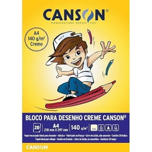 PAPEL DESENHO 140GR A4 CREME REF.66667072  CANSON