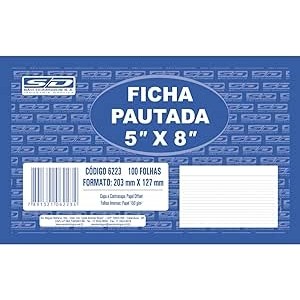 FICHA PAUTADA 5X8 C/100FLS SAO DOMINGOS