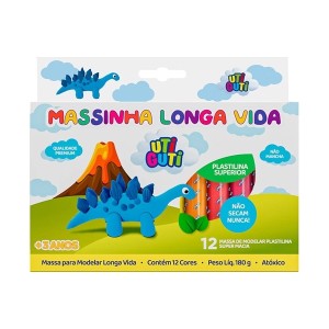 MASSA DE MODELAR PLASTILINA C/12 UTI GUTI