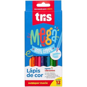 LAPIS COR MEGA SOFT TRIANGULAR 12 CORES TRIS
