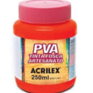 TINTA PLASTICA PVA 03225 ACRILEX 250 VERMELHO FOGO ACRILEX